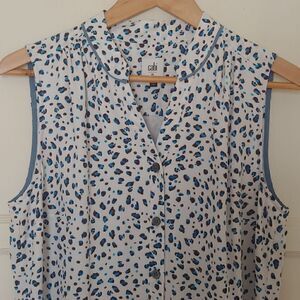 CAbi Camilla Animal Print Sleeveless Fully Lined Shirt Dress Style 5233 Size M